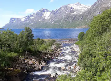 The "frozen" arctic waterfall