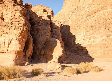 The Giant Stone Head in Wadi Rum Desert