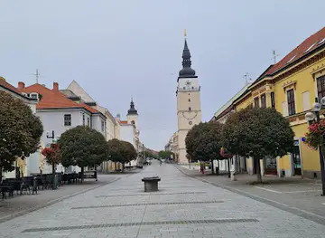 Znak mesta Trnava s geografickými údajmi