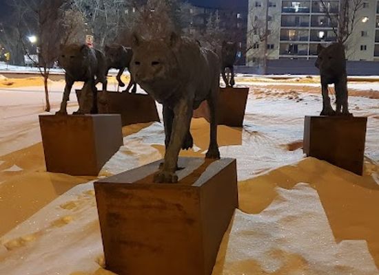 canada/winnipeg/attraction/bronze-wolf-statues