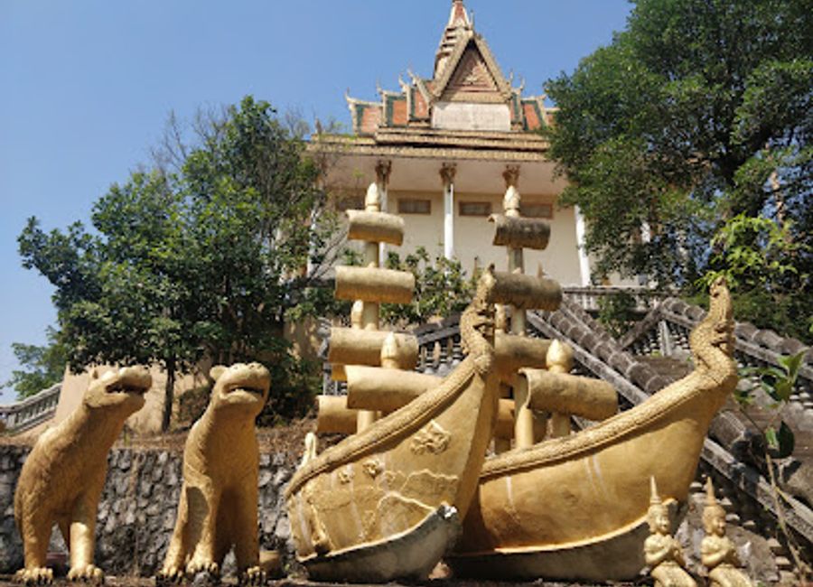 Discover Wat Samathi Pagoda in Kep: a serene hilltop temple with stunning views, rich history, and intricate Khmer architecture.