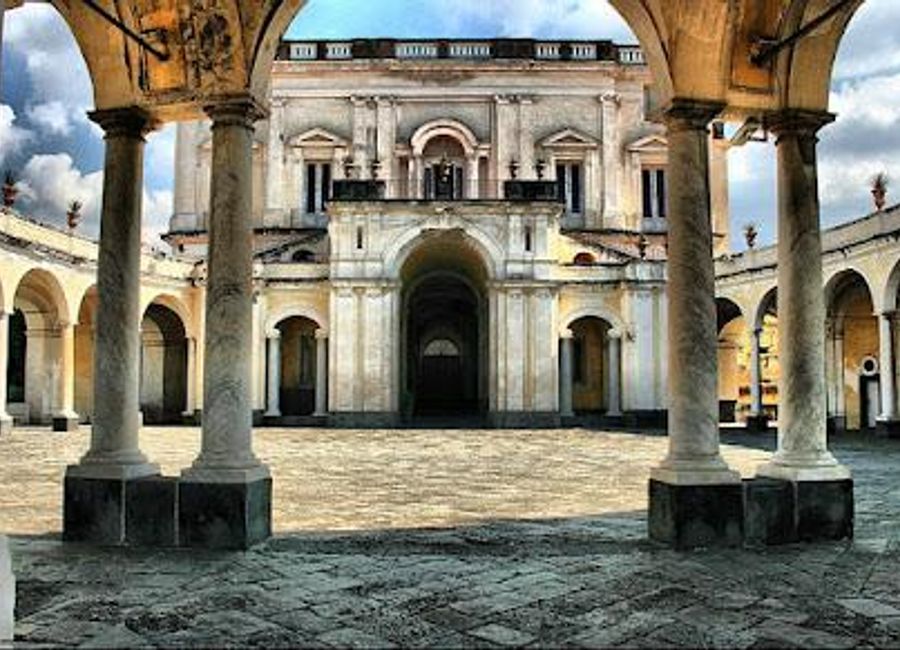 Experience the grandeur of Villa Campolieto, a historical landmark in Ercolano showcasing stunning Neoclassical architecture and beautiful gardens.