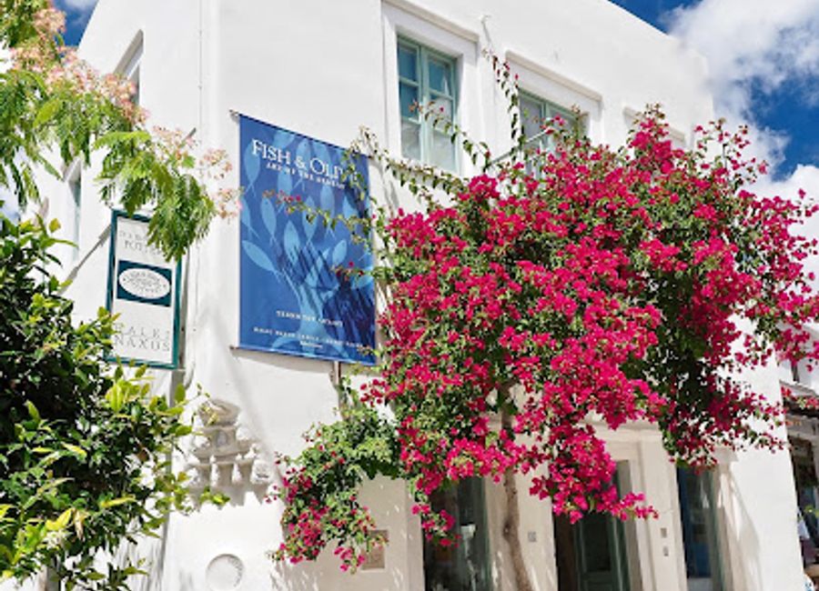 Discover the artistic treasures of Chalkio at Fish & Olive Gallery, where local artisans showcase unique jewelry, pottery, and sculptures inspired by nature.