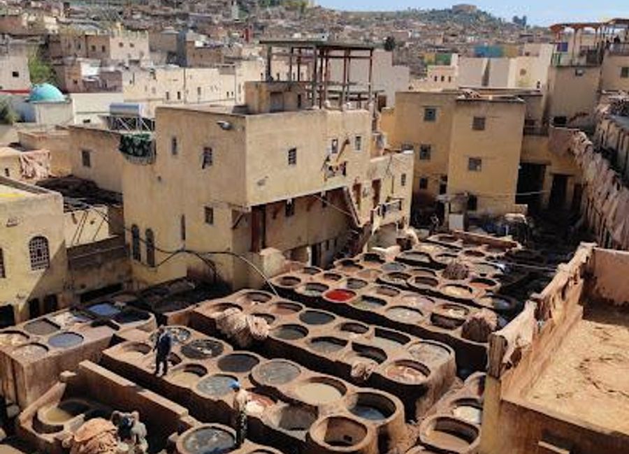 Explore the vibrant Chouara Tannery in Fes, a historic site showcasing traditional leather tanning techniques and colorful artistry unique to Morocco.