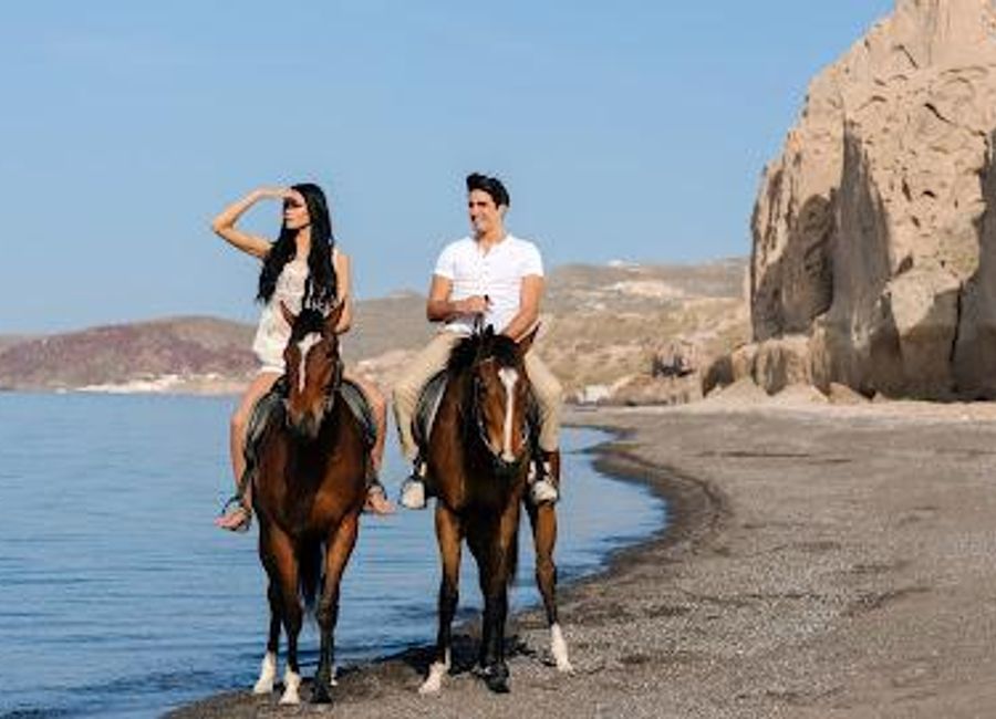 Discover the enchanting landscapes of Santorini on horseback with unforgettable guided rides through stunning vistas and rich cultural heritage.