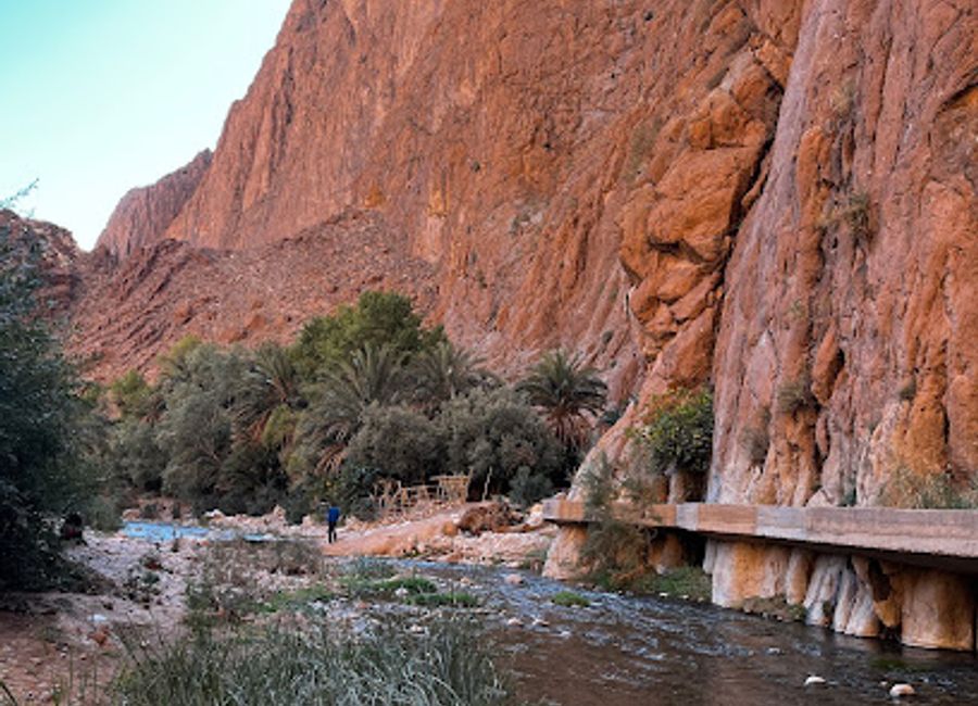 Experience the breathtaking cliffs and serene landscapes of Todgha Gorge, a must-visit natural wonder in Morocco's High Atlas Mountains.