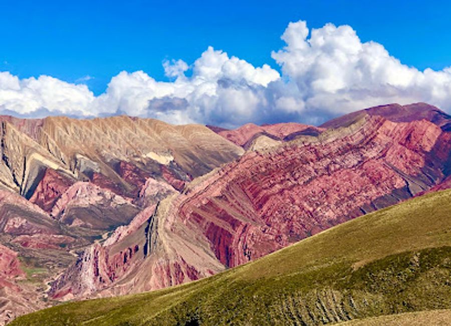 Experience the breathtaking beauty of Argentina's Rainbow Mountain from this easily accessible viewpoint near Humahuaca.