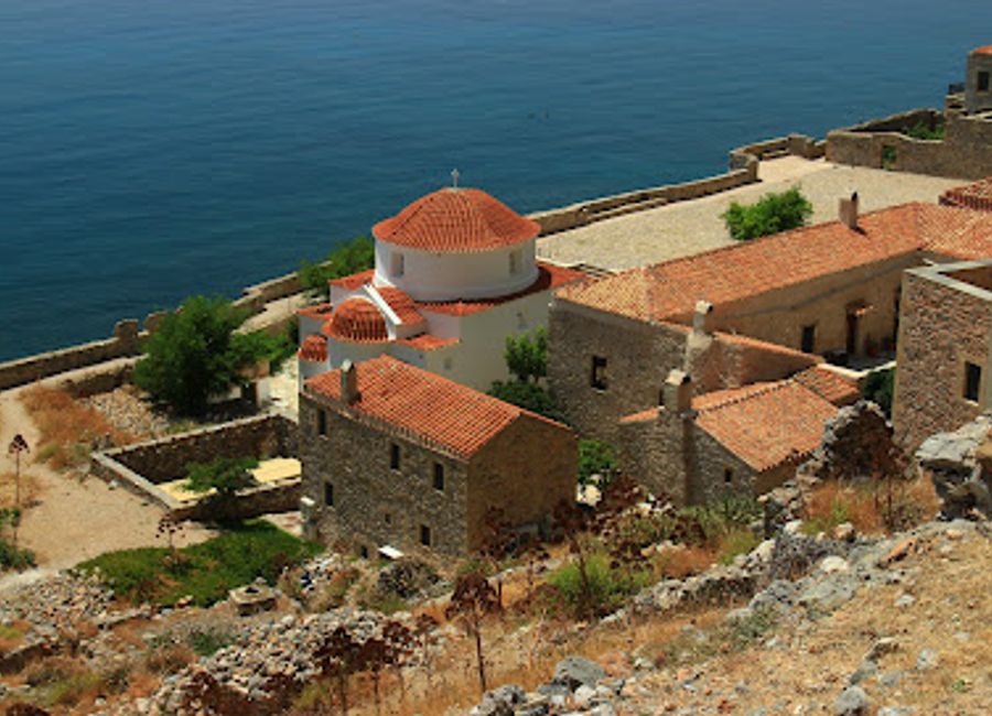 Explore the breathtaking Panagia Chrysafitissa Church in Monemvasia, a stunning Byzantine masterpiece with panoramic sea views and rich cultural heritage.