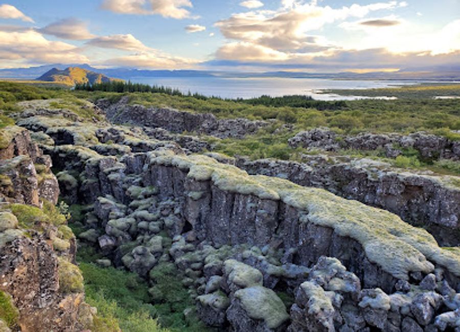 Discover unparalleled views and breathtaking landscapes at Hrafnagjá Observation Deck in Þingvellir National Park, a UNESCO World Heritage site.