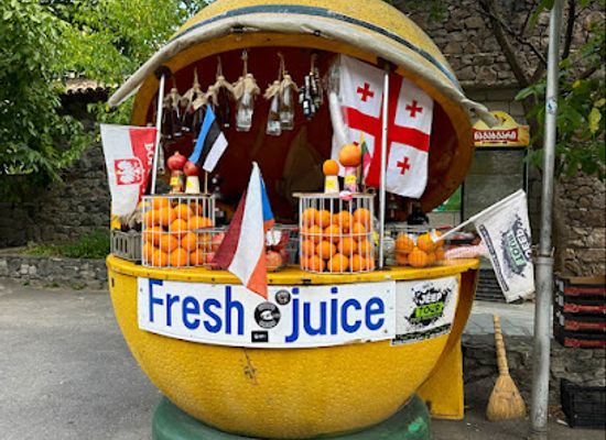 georgia/vardzia/bar/fresh-juices-georgian-traditional-alcohol-wine-chacha-cognac