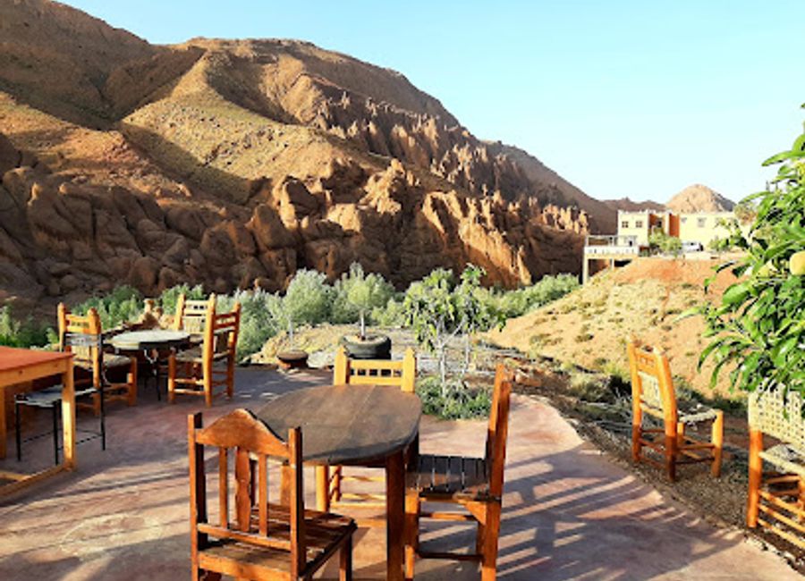 Experience Moroccan culinary artistry amidst the stunning landscapes of Dades Gorges at Maison Isabel on the Rocks.