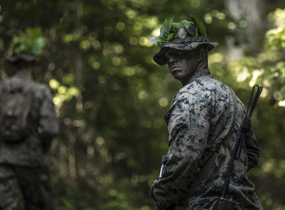 Lima Company patrols stealthily in Fort Knox, Kentucky