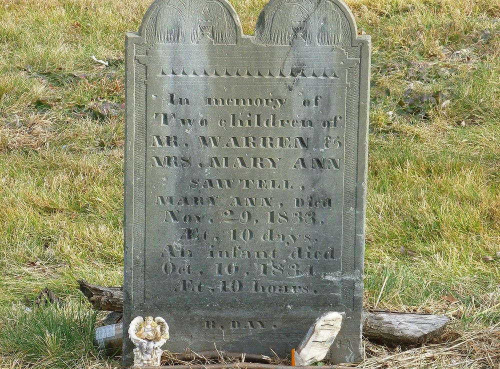 File:Grave of two infants at School Street Cemetery; Lowell, MA;  2011-12-08.JPG - Wikimedia Commons