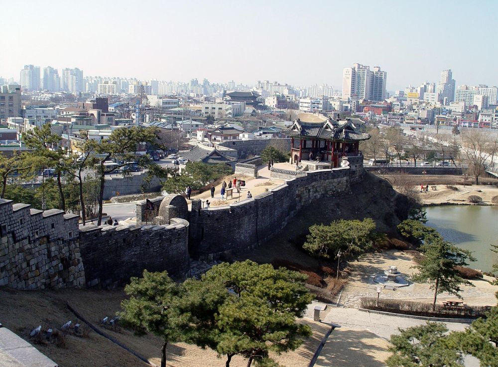 Hwaseong Fortress and the skyline of Suwon in South Korea image - Free  stock photo - Public Domain photo - CC0 Images