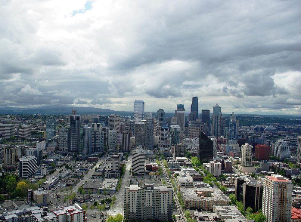 File:Downtown Seattle skyline wide from Space Needle May 2011.JPG -  Wikimedia Commons