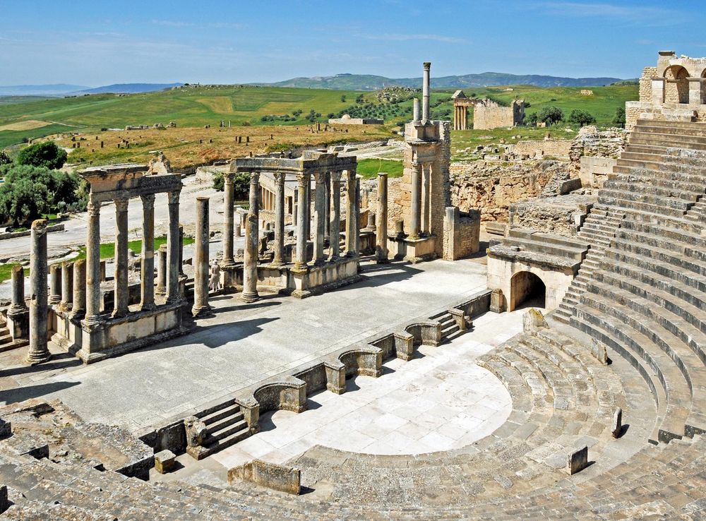File:Dougga Theatre - Looking Down from the Top.jpg - Wikimedia Commons