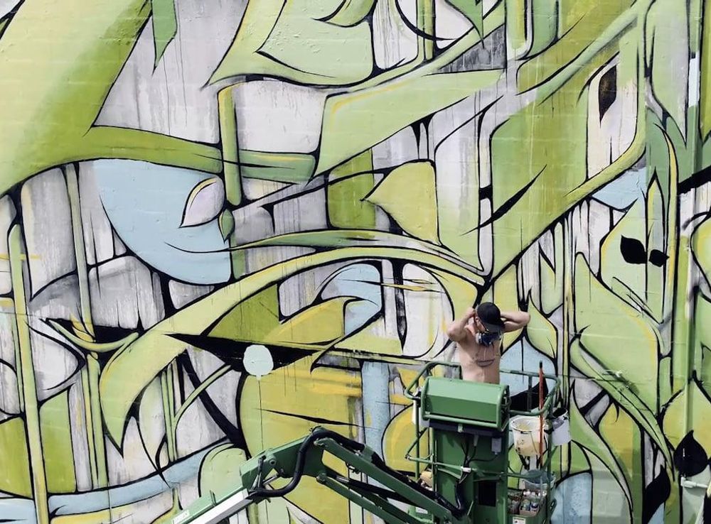 Ian Ross Mural in Nashville's Gulch