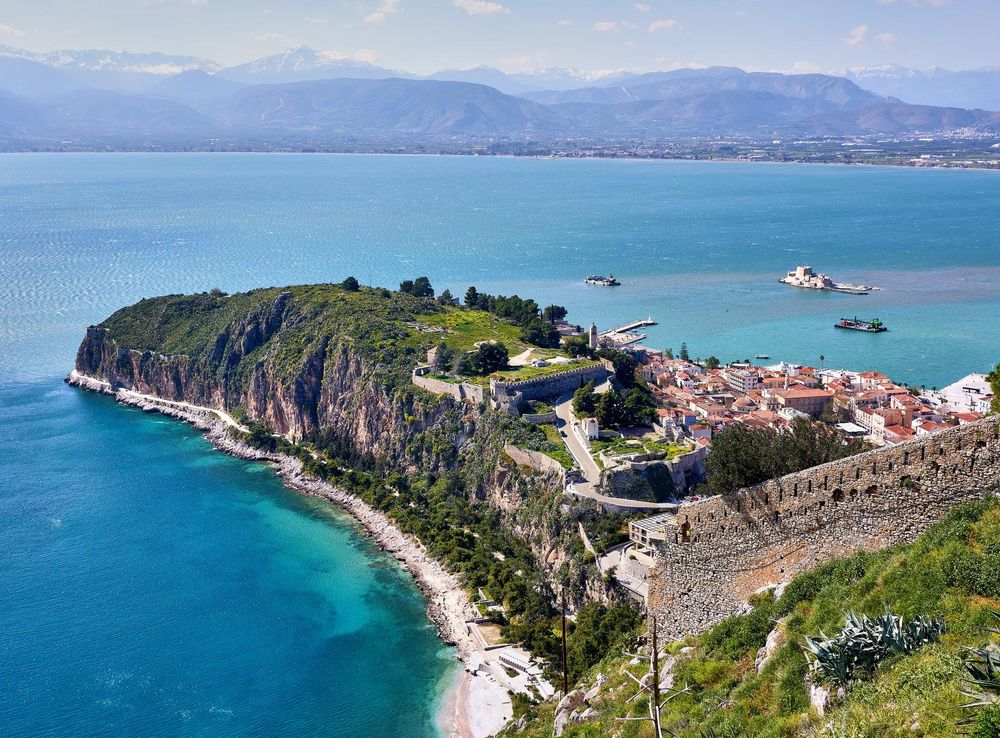 File:The castle of Akronaplia and the old town of Nafplio from the fortress  of Palamidi on 30 March 2019.jpg - Wikimedia Commons