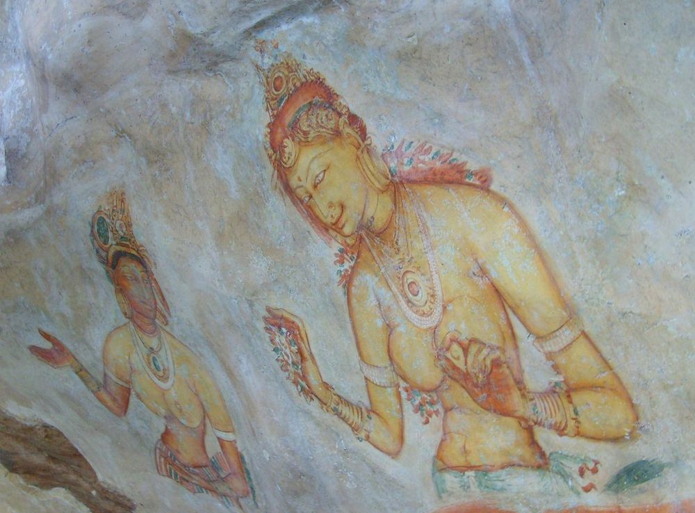 File:Sigiriya frescoes.jpg - Wikimedia Commons