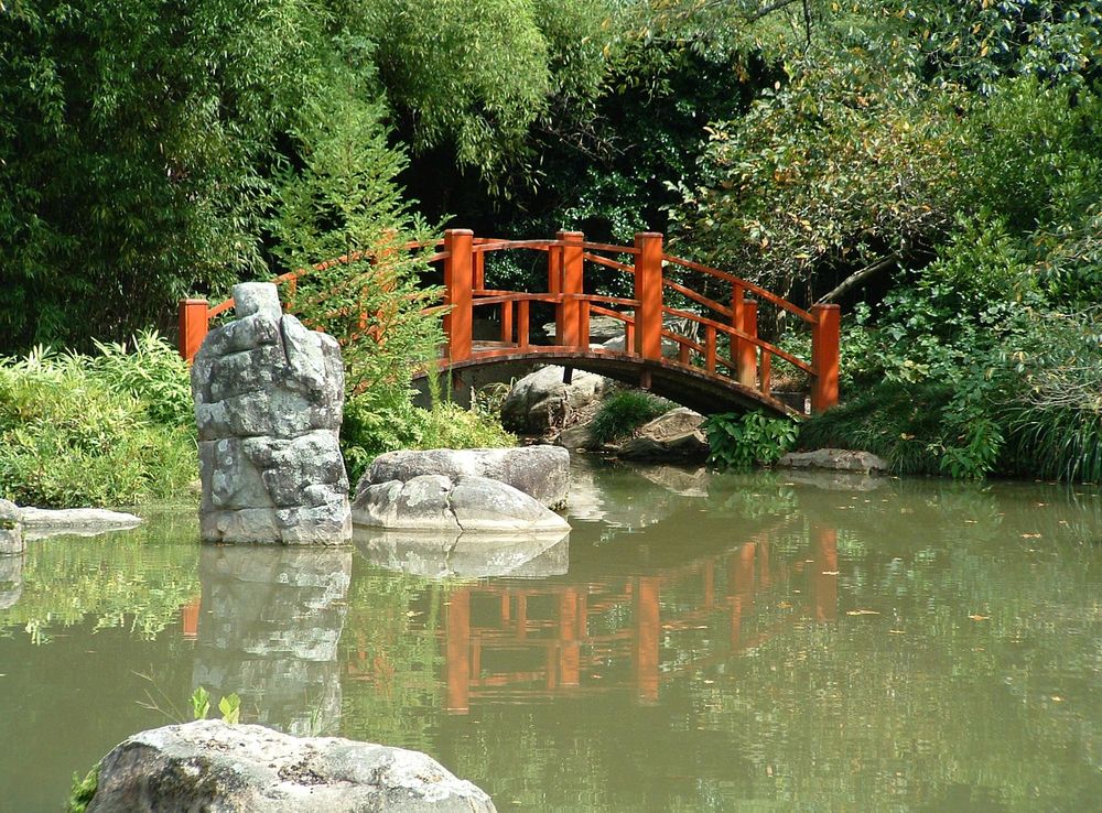 File:Japanese bridge in the Birmingham Botanical Gardens.jpg - Wikimedia  Commons