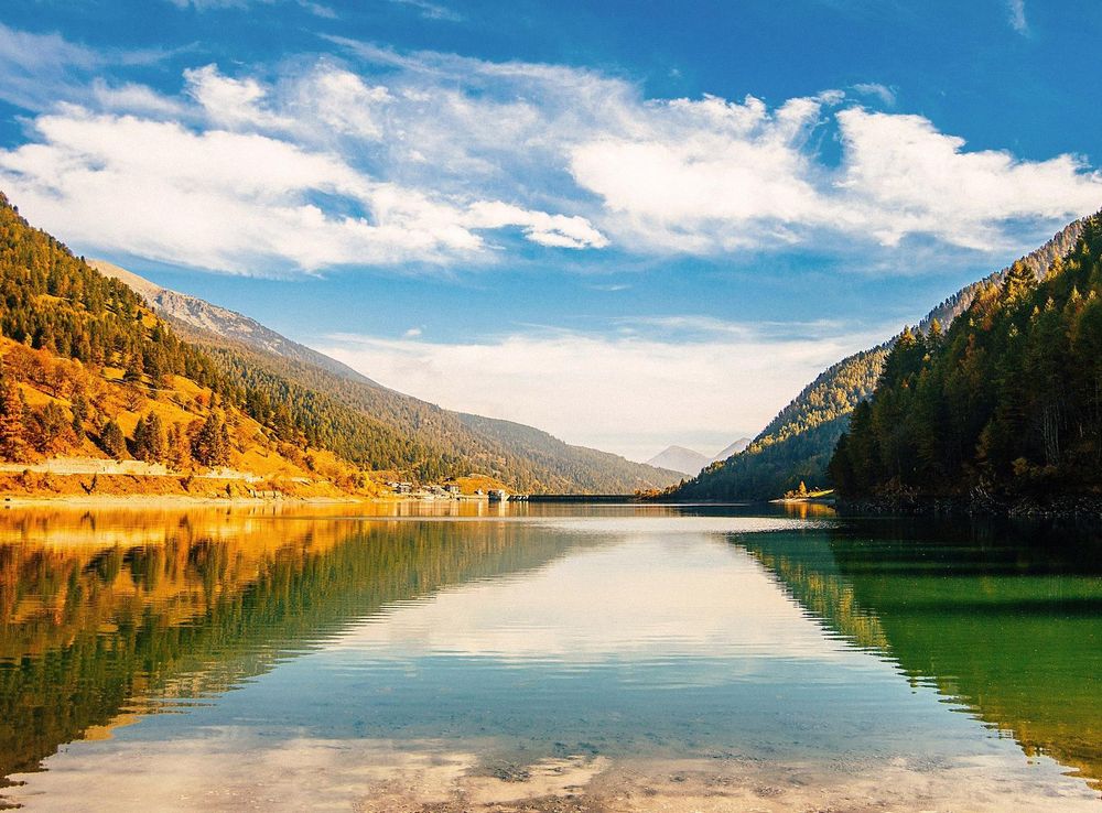 Serene landscape of the Mountains and lake with sky image - Free stock  photo - Public Domain photo - CC0 Images