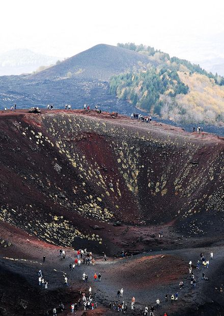 volcano crater,Mount Etna. East coast ...