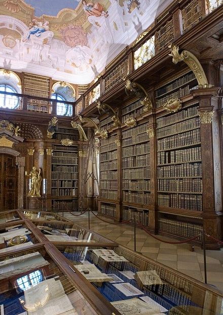 Austria - Melk Abbey Library - 1884.jpg ...