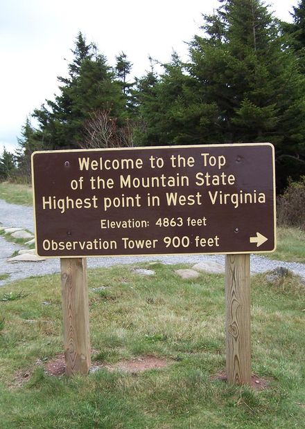 File:Spruce Knob - High Point Sign.jpg ...