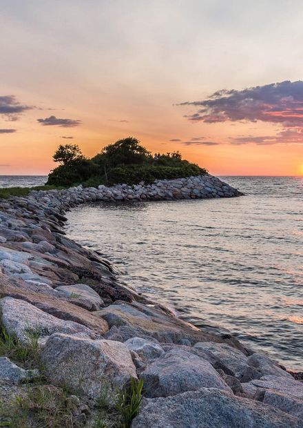 Sunset and Dusk landscape over Cape Cod ...
