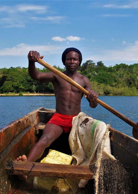 Fisherman on Lake Victoria, Uganda.jpg ...