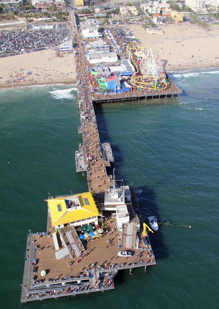 Los Angeles Aerial Santa Monica Pier ...
