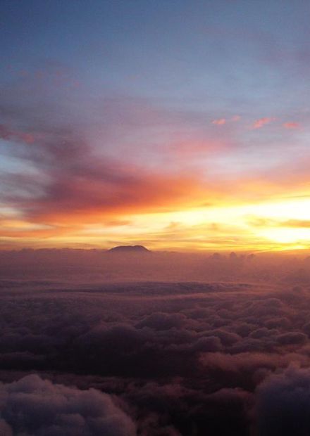 Mt Kili from the summit of Mt Meru ...