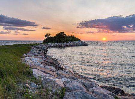 Sunset and Dusk landscape over Cape Cod ...
