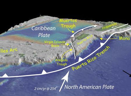 northeast corner of the Caribbean Plate ...
