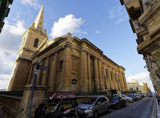 File:Malta - Valletta - West Street & Old Theatre Street - St Paul's  Pro-Cathedral 1844 by William Scamp.jpg - Wikimedia Commons
