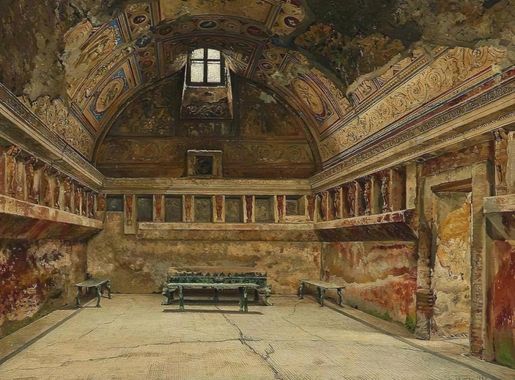 File:Tepidarium at the Forum baths in Pompeii by Hansen, Joseph Theodor  (1848-1912).jpg - Wikimedia Commons