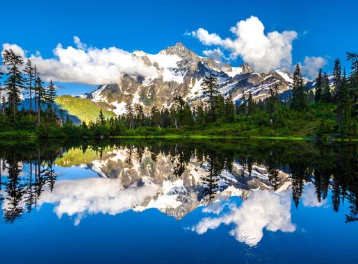 Picture Lake reflections landscape around Mount Baker, Washington image -  Free stock photo - Public Domain photo - CC0 Images