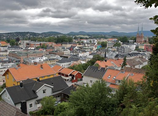 File:Skien sentrum sett fra Brekkeparken.jpg - Wikimedia Commons