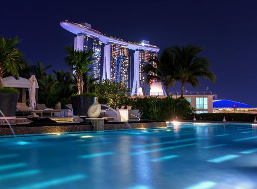 Free Images : water, architecture, skyline, building, skyscraper,  reflection, ferris wheel, swimming pool, asia, darkness, tourism, long  exposure, illuminated, light show, lights, resort, estate, singapore, mood,  abendstimmung, mirroring, condominium ...