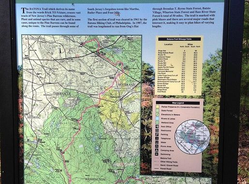 File:2013-05-10 08 34 24 Batona Trail descriptive sign at Brendan T. Byrne  State Forest headquarters.jpg - Wikimedia Commons