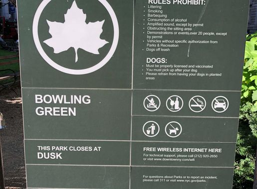 File:New York Bowling Green Park Sign.jpg - Wikimedia Commons