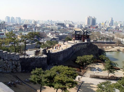 Hwaseong Fortress and the skyline of Suwon in South Korea image - Free  stock photo - Public Domain photo - CC0 Images