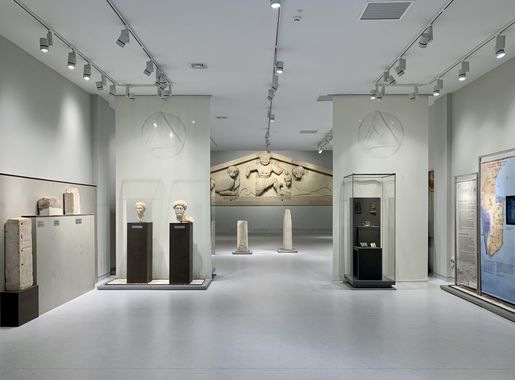File:Interior of the Archaeological Museum of Corfu, with the West Pediment  from the Temple of Artemis in Corfu in the Background.jpg - Wikimedia  Commons