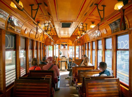 File:Interior of a historic streetcar, Ybor City, Tampa, Florida.jpg -  Wikimedia Commons