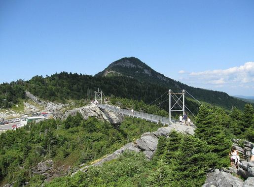 File:Grandfather Mountain, view of the swinging bridge from the rocks.jpg -  Wikimedia Commons