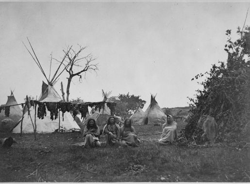 File:Arapaho camp with buffalo meat drying near Fort Dodge, Kansas, 1870 -  NARA - 518892.jpg - Wikimedia Commons