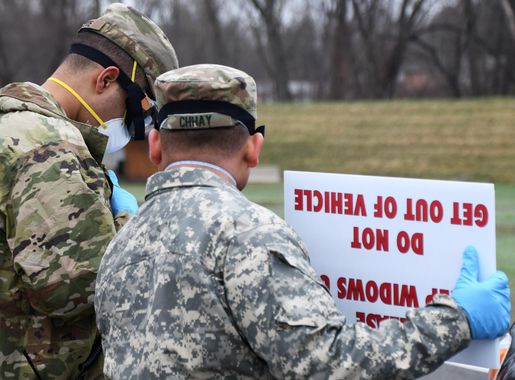 Massachusetts National Guard Soldiers help administer COVID-19 tests >  104th Fighter Wing > Article Display