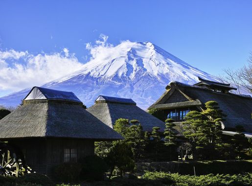 Mount Fuji rising above houses in Japan image - Free stock photo - Public  Domain photo - CC0 Images