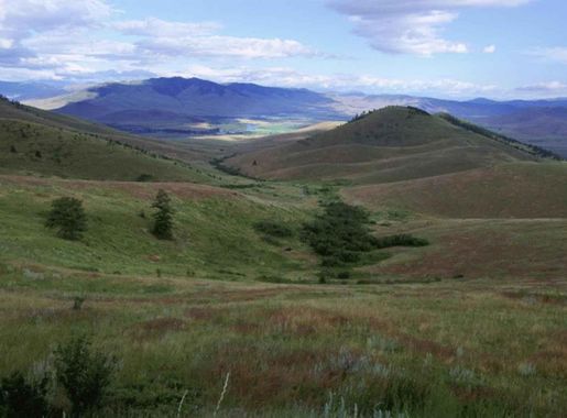 Free picture: scenic, prairie, covered, mountains, valleys, river, far,  distance