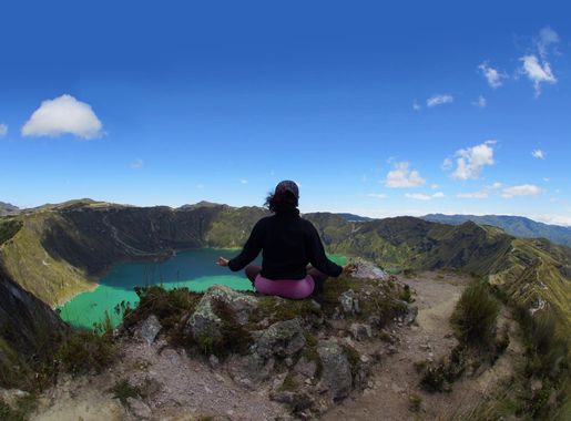 Free Images : landscape, water, nature, outdoor, rock, horizon, walking,  sky, woman, hill, lake, adventure, view, mountain range, vacation, travel,  green, relax, america, peace, lagoon, volcano, crater, blue, extreme sport,  tourism, highland,